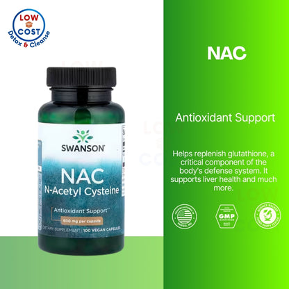 LowCostPH | Swanson, NAC, 600 mg, Veggie Capsules Potent Antioxidant that Supports Liver Health
