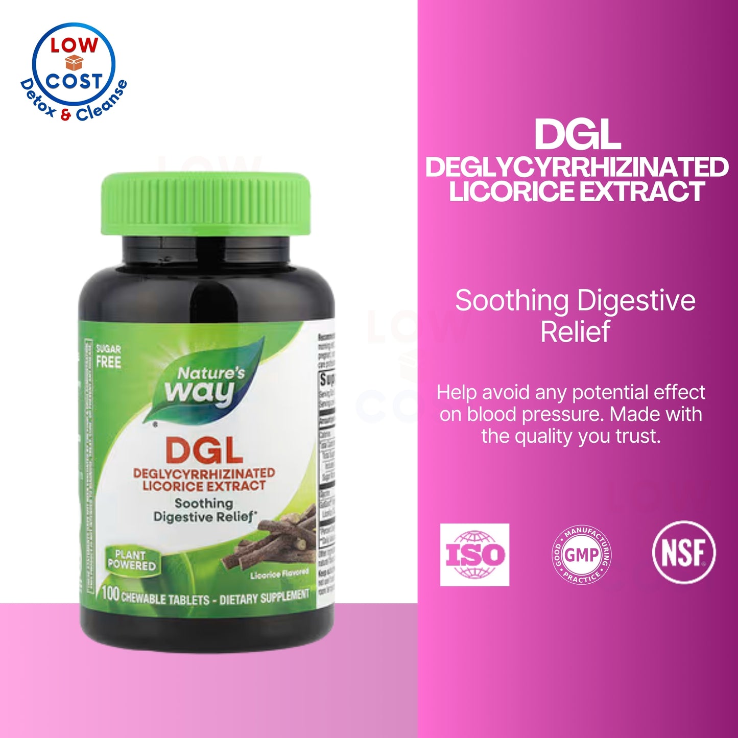 LowCostPH | Nature's Way, DGL, Deglycyrrhizinated Licorice Extract ( Digestive Support )