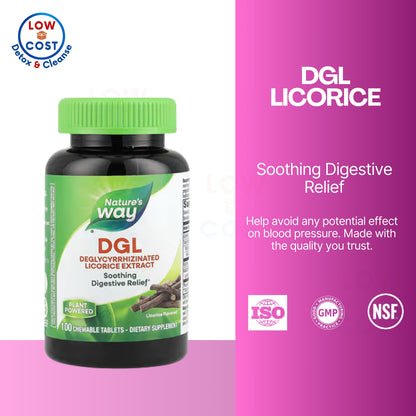 LowCostPH | Nature's Way, DGL ( Soothes the Stomach Lining & Immune Support )