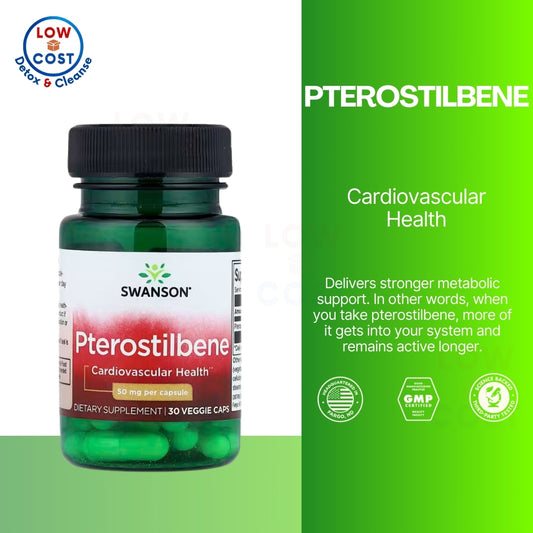 LowCostPH | Swanson, Pterostilbene, 50 mg , 30 Veggie Caps Cardiovascular Health, Cognitive Function