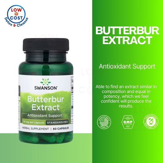 LowCostPH | Swanson, Butterbur Extract, 75 mg, 60 Capsules, Antioxidant Support, Traditional Herb