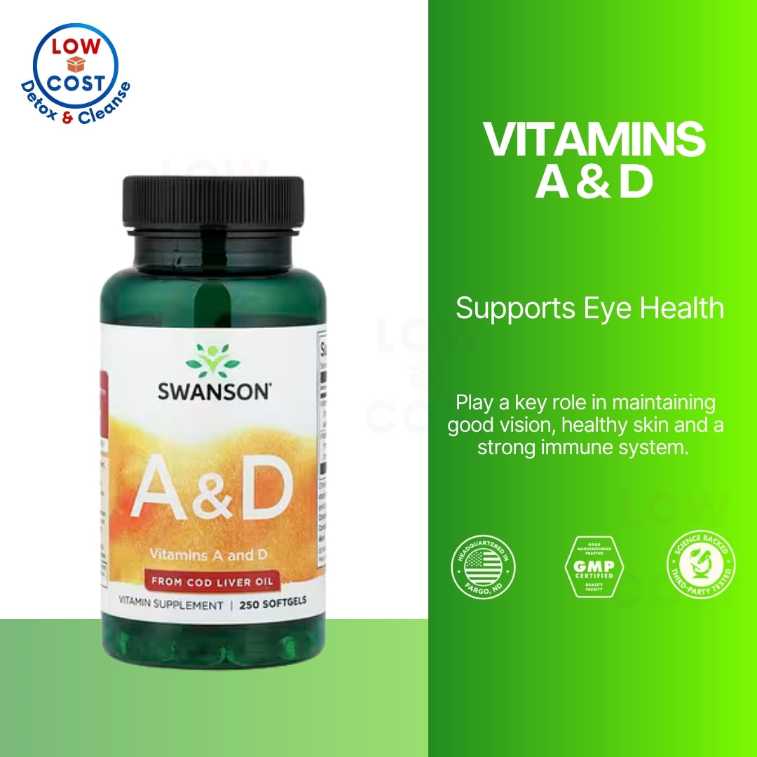 LowCostPH | Swanson, Vitamins A and D, 250 Softgels, Helps Maintain Eyes & Immune Health