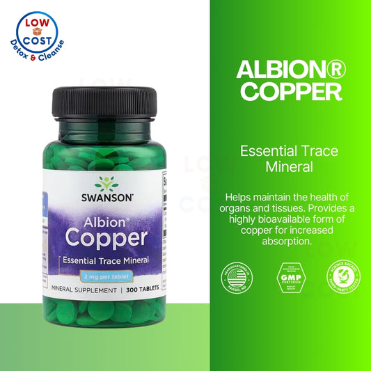LowCostPH | Swanson, Albion Copper 2 mg, 300 Tablets EHelps Maintain the Health of Organs and Tissue