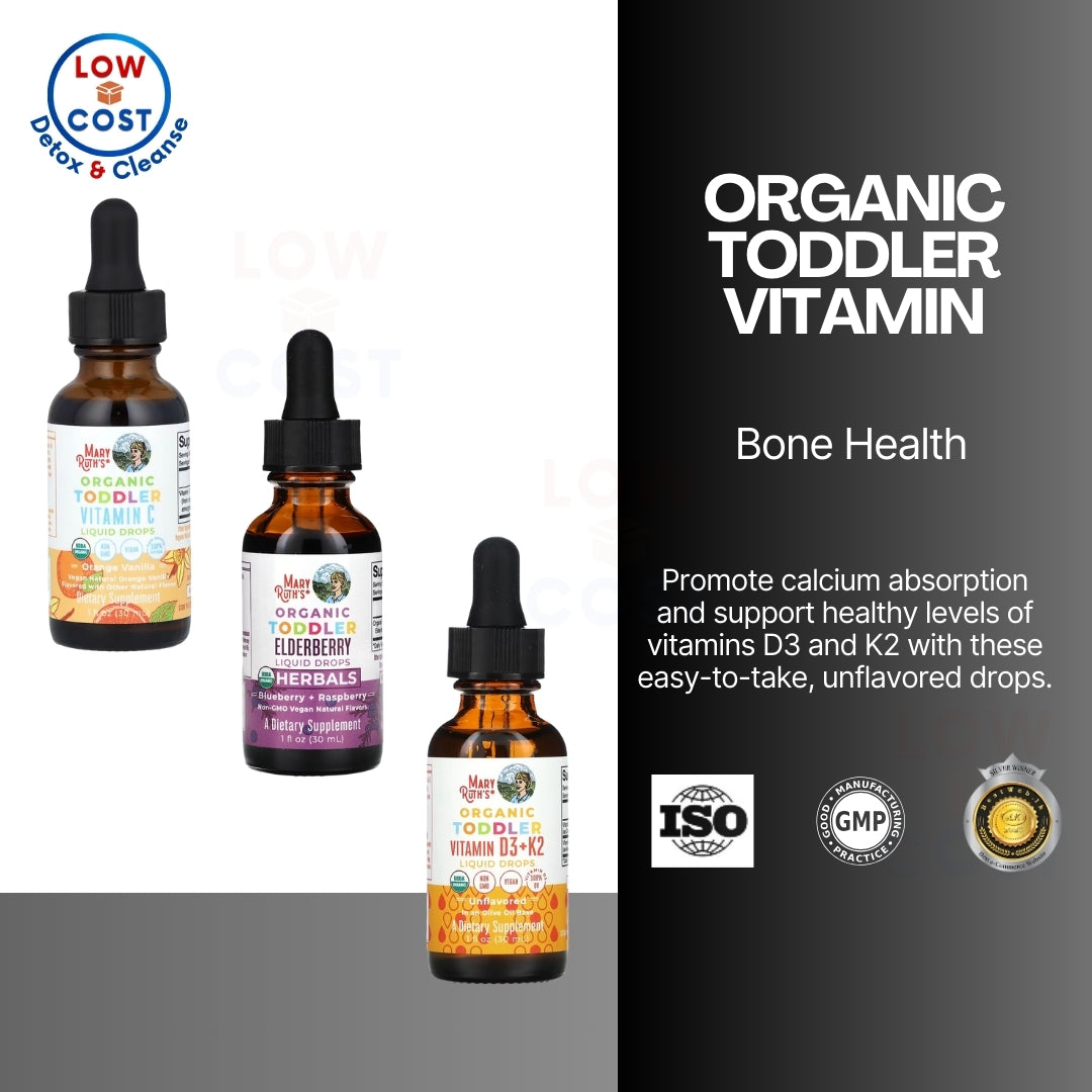 USAOnhand| MaryRuth Organics, Organic Toddler, Multivitamin Liquid Drops, Elderberry, Iron 1-3 Years