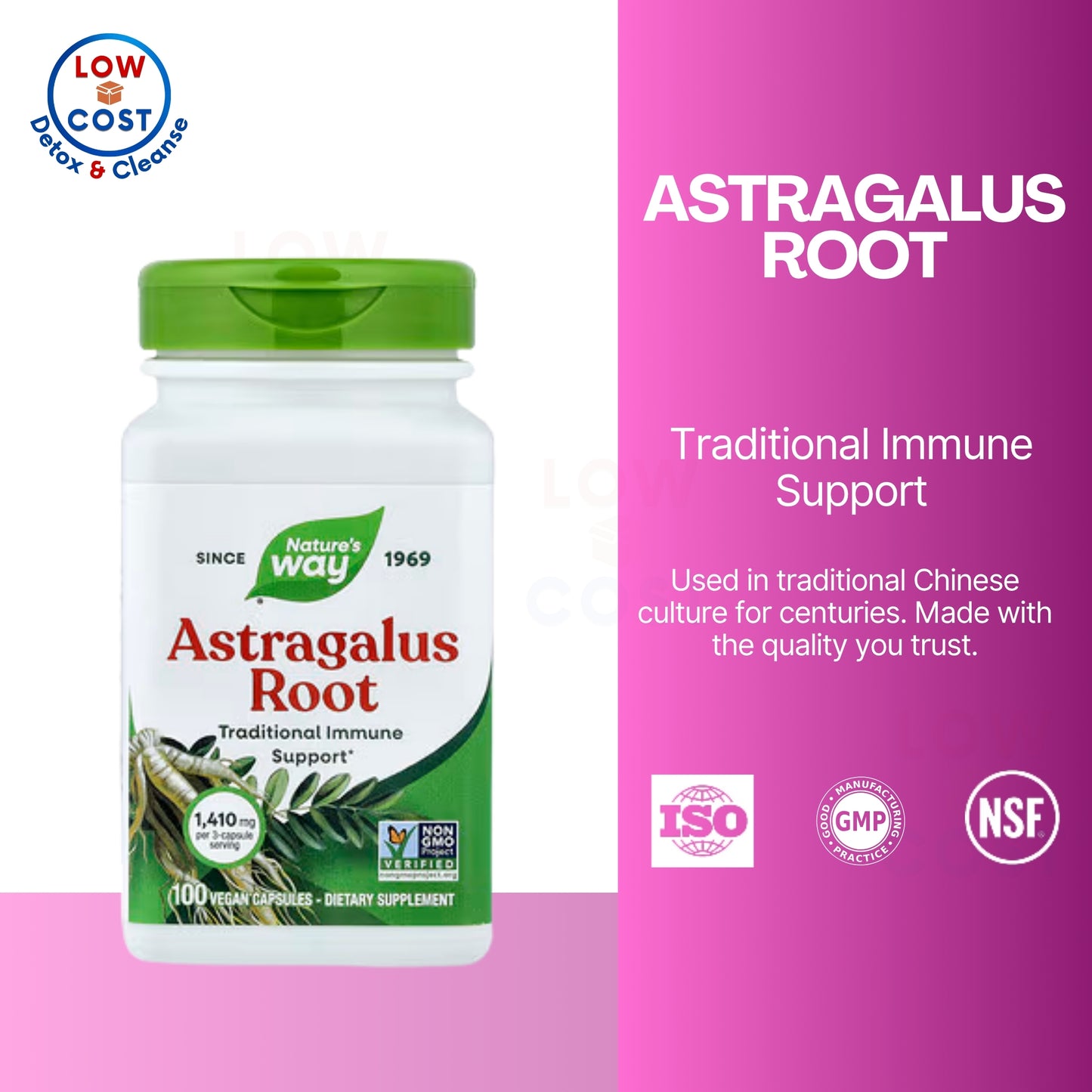 LowCostPH | Nature's Way, Astragalus Root ( Immune System Support & Heart Health Support )