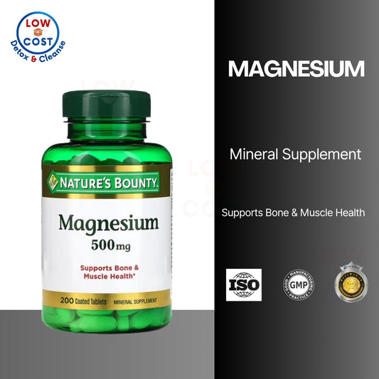 LowCostPH | Nature's Bounty Magnesium, 500 mg, 200 Coated Tablets