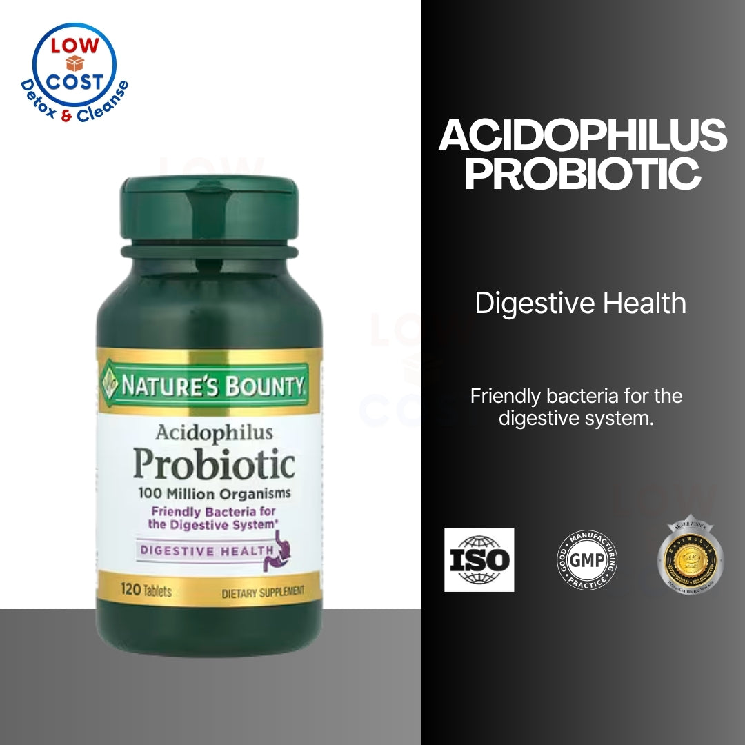 LowCostPH | Nature's Bounty, Acidophilus Probiotic, 0.5 mg, Twin Pack, 100 Tablets Each