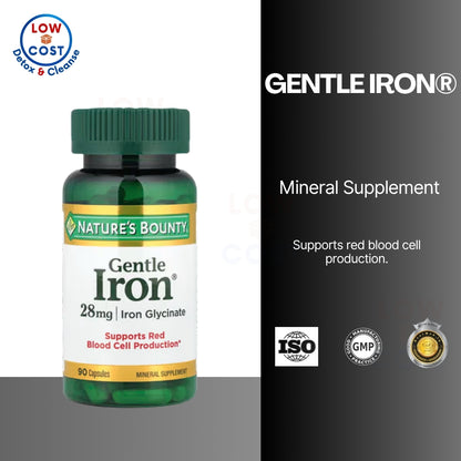 LowCostPH | Nature's Bounty, Gentle Iron®, 90 Capsules Supports Red Blood Cell Production