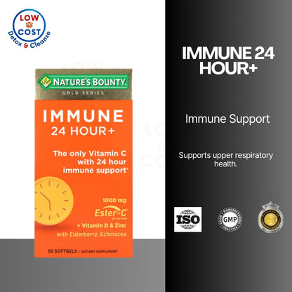 LowCostPH | Nature's Bounty, Gold Series, Immune 24 Hour+, 1,000 mg, 50 Softgels