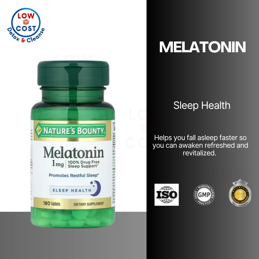 LowCostPH | Nature's Bounty, Melatonin, 1 mg, 3mg, 5mg, 10mg 100% Drug Free SleepAid, for Vegetarian