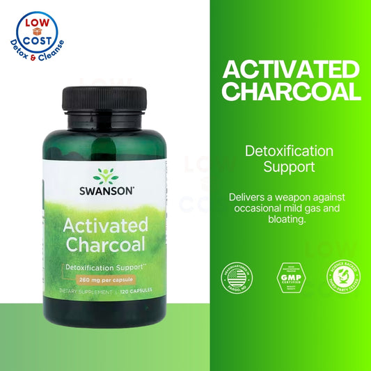 LowCostPH | Swanson, Activated Charcoal, 260 mg, 120 Capsules, Ease Occasional Gas and Bloating