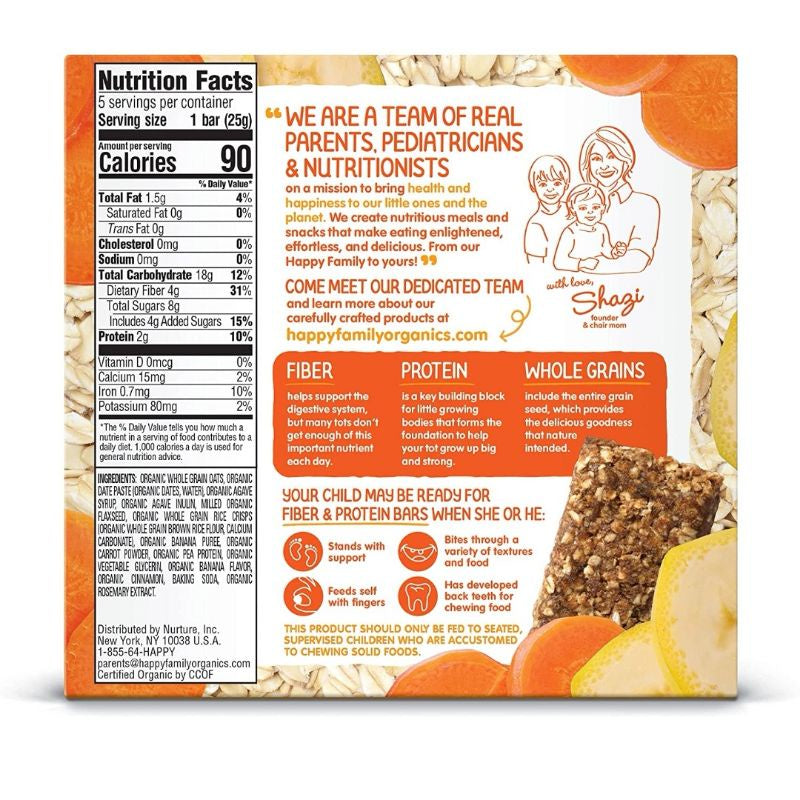 Low Cost PH | Happy Baby Organics, Happytot, Fiber & Protein Soft-Baked Oat Bar, Superfoods,