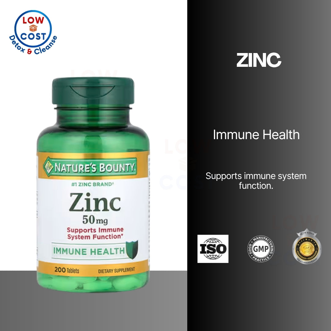 LowCostPH | Nature's Bounty, Zinc, 50 mg, 200 Tablets |  for Immune System Support