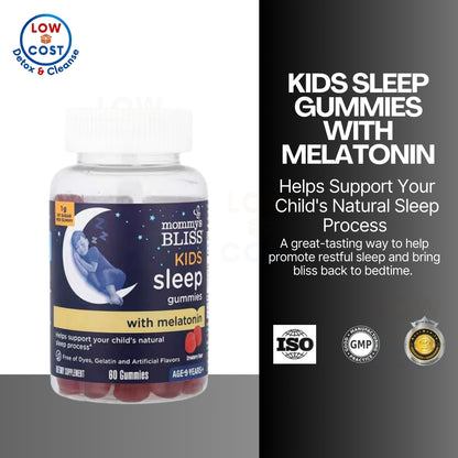 LowCostPH | Mommy's Bliss, Kids Sleep Gummies With Melatonin, Age 3 Years+, Strawberry, 60Gummy
