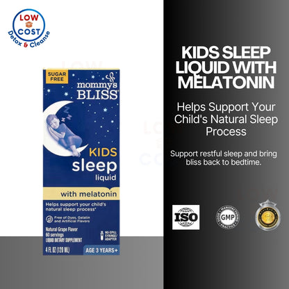 LowCostPH | Mommy's Bliss, Kids Sleep Liquid with Melatonin, Age 3 Years+, Natural Grape,