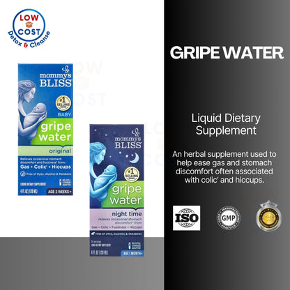 LowCostPH | Mommy's Bliss, Original Gripe Water,  Night Time, Paci Gel, Relieves Stomach Pain