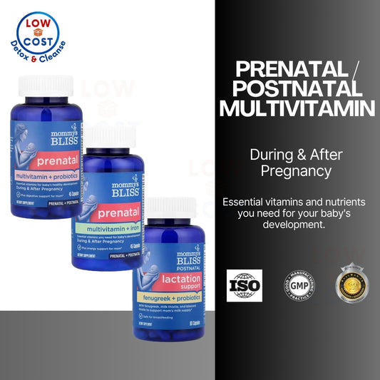 LowCostPH | Mommy's Bliss, Prenatal Multivitamin + Probiotics, & Postnatal Lactation Capsules