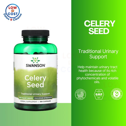 LowCostPH | Swanson, Celery Seed, Maximum Strength, 500 mg, 180 Capsules Provides Antioxidant