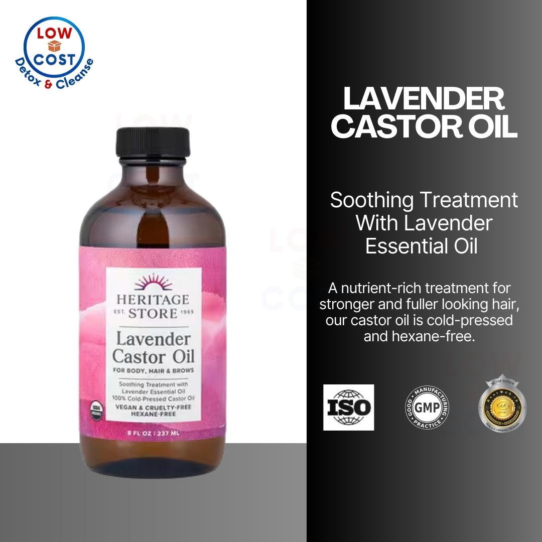 USA Onhand | Heritage Store, Lavender Castor Oil, 8 fl oz ( Hair Treatments )