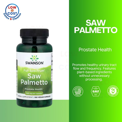 LowCostPH | Swanson, Full Spectrum® Saw Palmetto, 540 mg, Vegan Capsules, Prostate Health