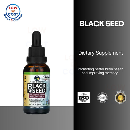 USAOnhand| Amazing Herbs, Black Seed, 100% Pure Cold-Pressed Black Cumin Seed Oil, 4 fl oz (120 ml)