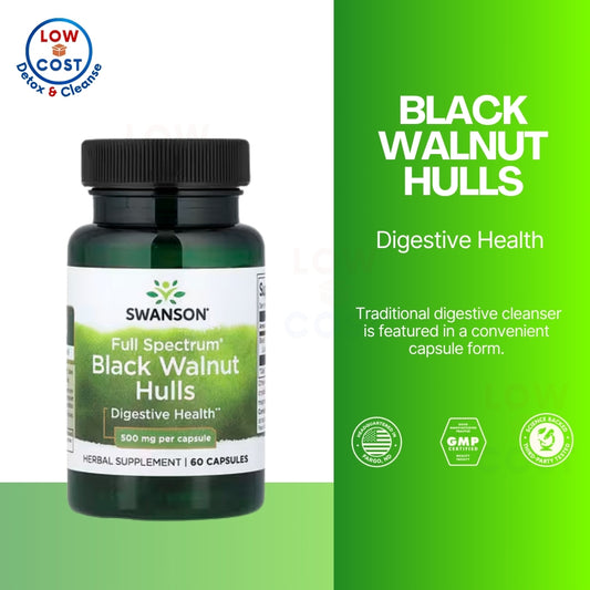 LowCostPH | Swanson, Full Spectrum® Black Walnut Hulls, 500 mg, 60 Capsules Digestive Health