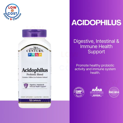 LowCostPH | 21st Century Acidophilus Probiotic Blend, 150 Capsules Support Healthy Intestinal