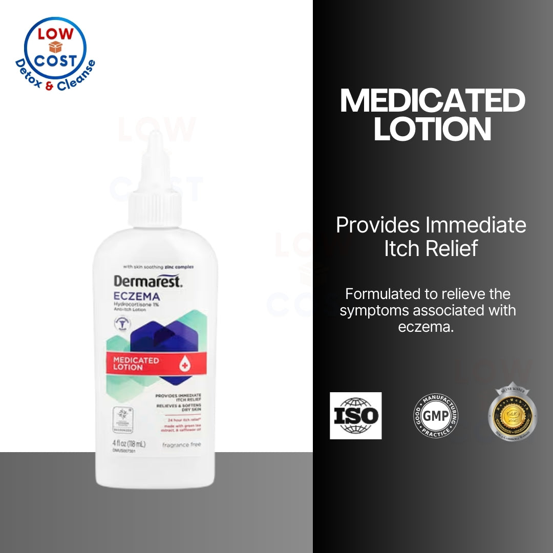USA Onhand | Dermarest, Eczema, Medicated Lotion, Fragrance Free,4 fl oz ( Provides Immediate Itch )