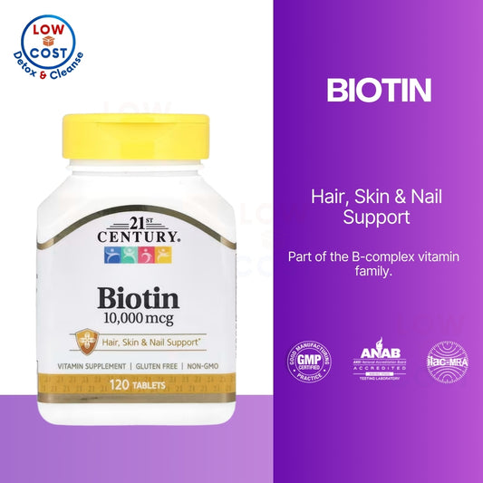 LowCostPh | 21st Century, Biotin, 800 mcg, 10,000 mcg, Tablets, 5,000 mcg, Capsules, Hair, Skin Nail