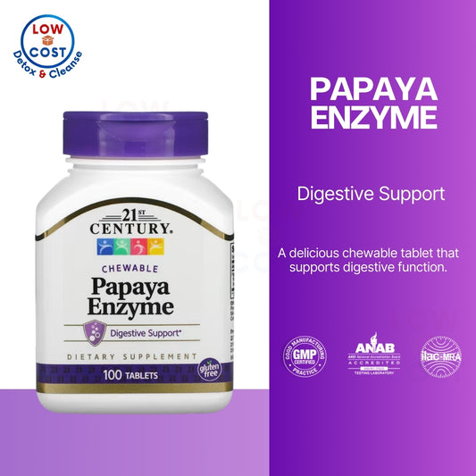 LowCostPH | 21st Century American Health Papaya Enzyme Tabs, Digestive Enzymes Supplement Capsules