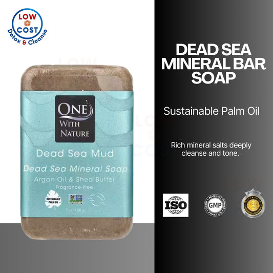 USA Onhand | One with Nature, Dead Sea Mineral Bar Soap, Dead Sea Mud, Fragrance-Free, 7 oz
