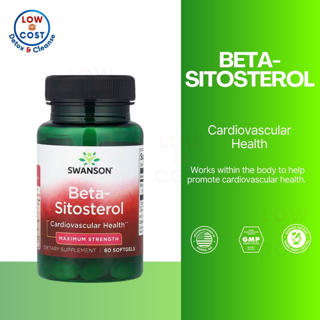 LowCostPH | Swanson, Beta-Sitosterol, Maximum Strength, 60 Softgels Cardiovascular Health