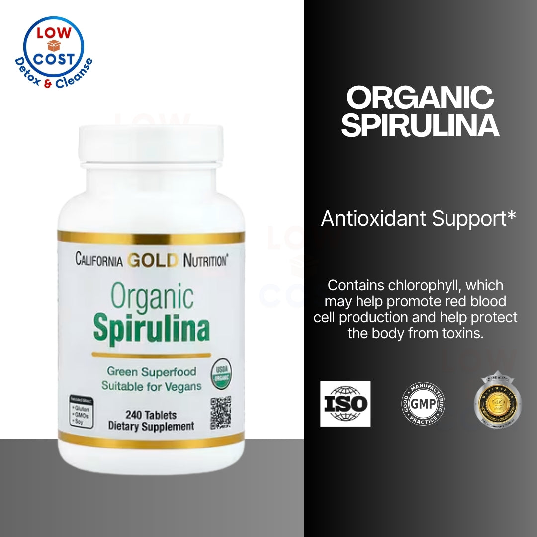 USAOnhand| California Gold Nutrition, Organic Spirulina, 500 mg, 60 Tablets