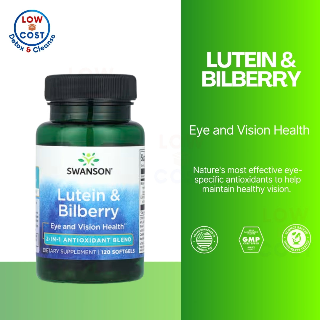 LowCostPH | Swanson, Lutein & Bilberry, 60 & 120 Softgels, Eye and Vision Health