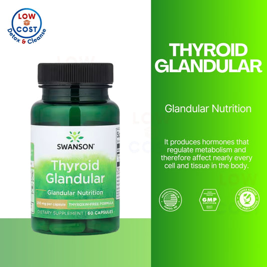 LowCostPH | Swanson, Thyroid Glandular, 200 mg, 60 Capsules Glandular Nutrition