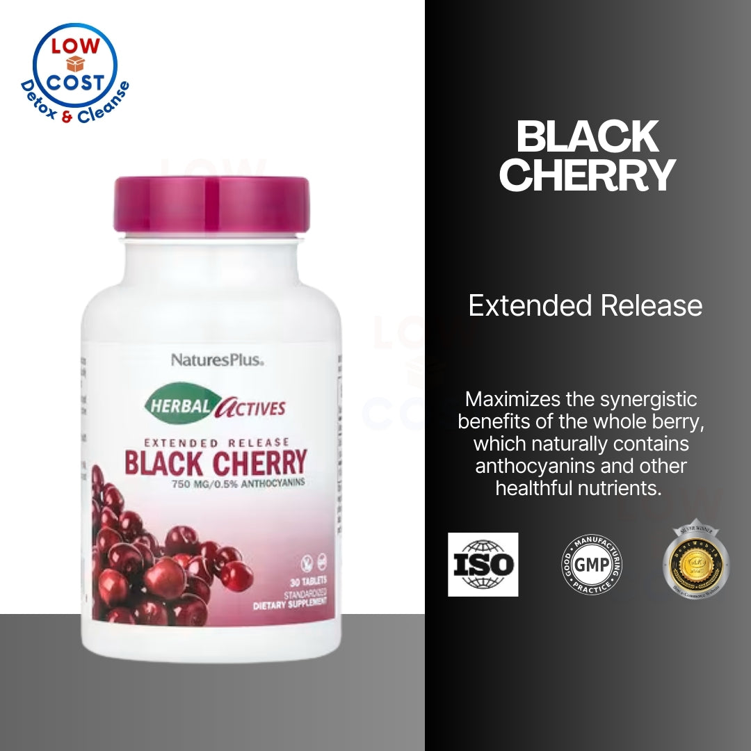 USAOnhand| NaturesPlus, Herbal Actives, Black Cherry, 750 mg, 30 Tablets