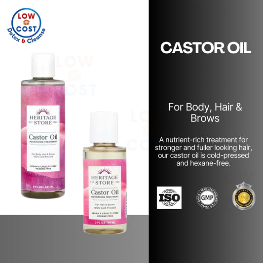 USAOnhand| Heritage Store, Castor Oil, Nourishing Treatment, 16 fl oz (473 ml) (59ml)