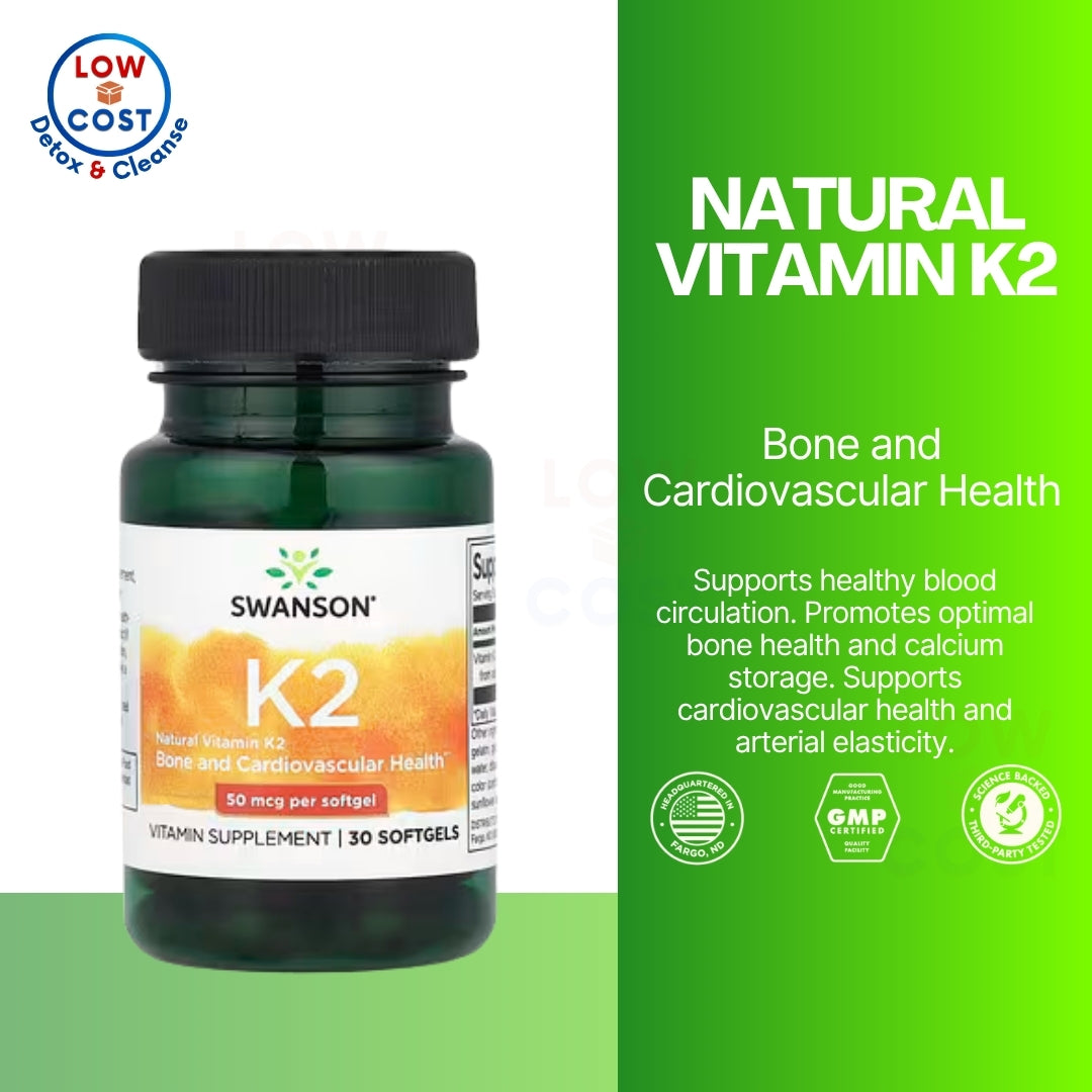 LowCostPH | Swanson, Natural Vitamin K2, 50 mcg, 30 Softgels Bone and Cardiovascular Health