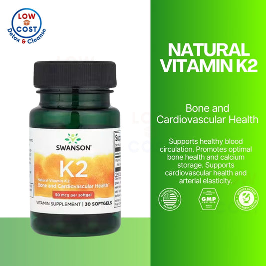 LowCostPH | Swanson, Natural Vitamin K2, 50 mcg, 30 Softgels Bone and Cardiovascular Health