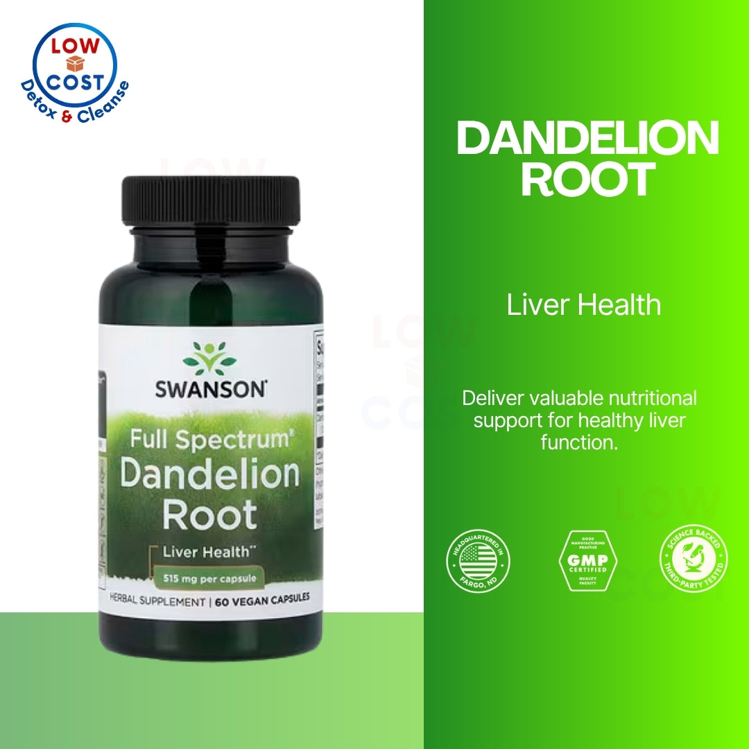 LowCostPH | Swanson, Full Spectrum® Dandelion Root, 515 mg, 60 Capsules Supports Healthy Liver