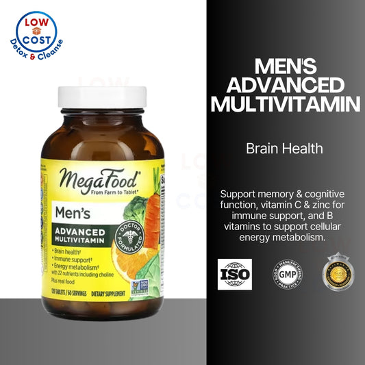 LowCostPh | MegaFood, Men's Advanced Multivitamin, Men's 120 tabs Advanced Multivitamin, Tablets,