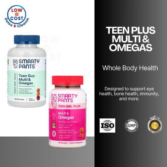 LowCostPh | SmartyPants, Teen Guy/Girl Formula, Lemon Lime, Cherry, and Orange, mixed 120 Gummies