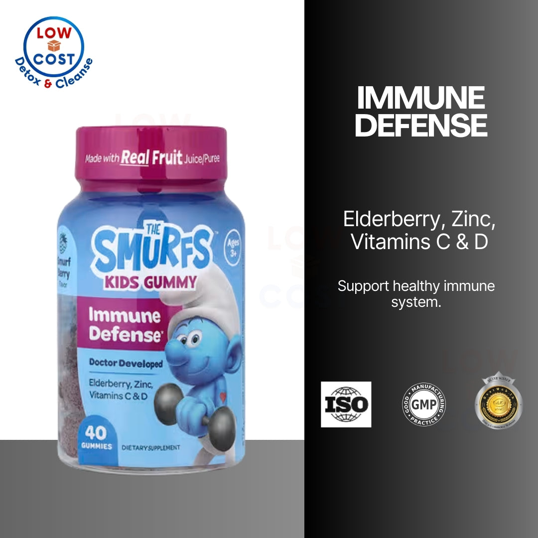 Lowcostph | The Smurfs, Kids Gummy, Immune Defense, Ages 3+, Smurf Berry, 40Gummy