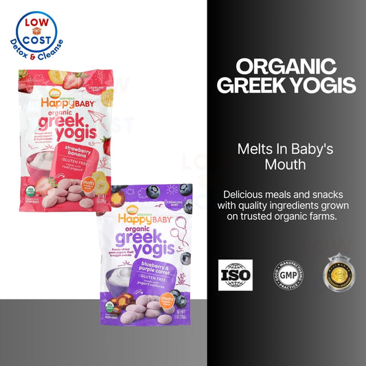 Little Sunshine | Happy Family Organics, Organic Greek Yogis, Blueberry & Purple Carrot, Strawberry