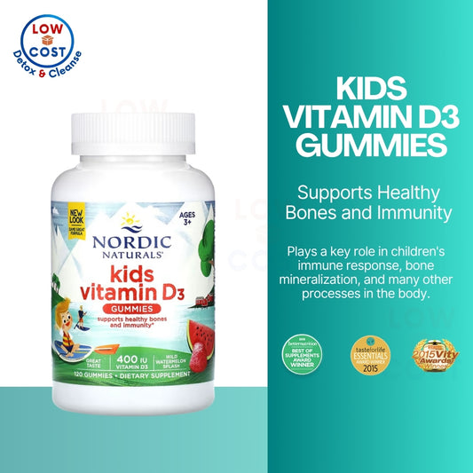 LowCostPh | Nordic Naturals, Vitamin D3 Gummies Kids, Wild Watermelon, 400 IU, D3 Gummies, 25 mcg