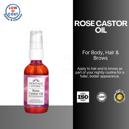 LowCostPh | Heritage Store, Rose Castor Oil, 2 fl oz (59 ml)