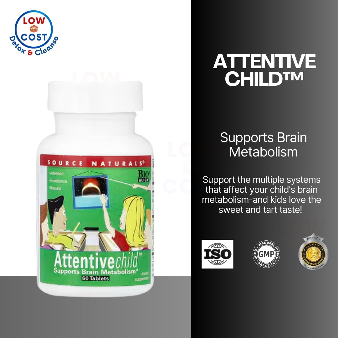 LowCostPh | Source Naturals, Attentive Child, 60 Tablets, Sweet & Tart, 60 Chewable Wafers