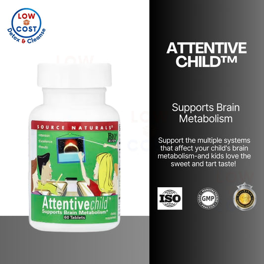 LowCostPh | Source Naturals, Attentive Child, 60 Tablets, Sweet & Tart, 60 Chewable Wafers