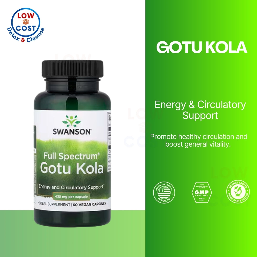 LowCostPH | Swanson, Full Spectrum® Gotu Kola, 435 mg, 60 Capsules Energy & Circulatory Support