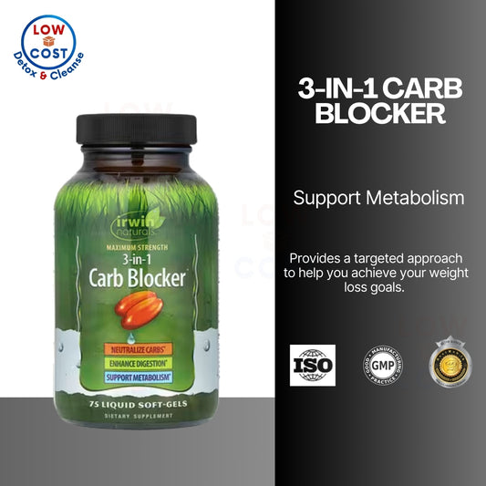 Low Cost PH | Irwin Naturals, 3-in-1 Carb Blocker, Maximum Strength Neutralize-Carbs Keto Support.